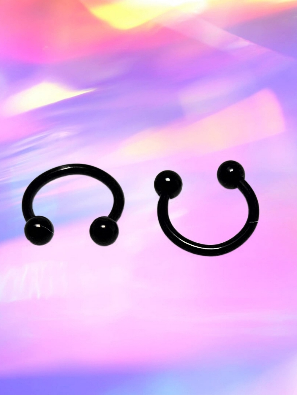 16GA Horseshoe Black Pvd Plated Over Surgical Steel 5/16"-8MM  Body Jewelry Pair